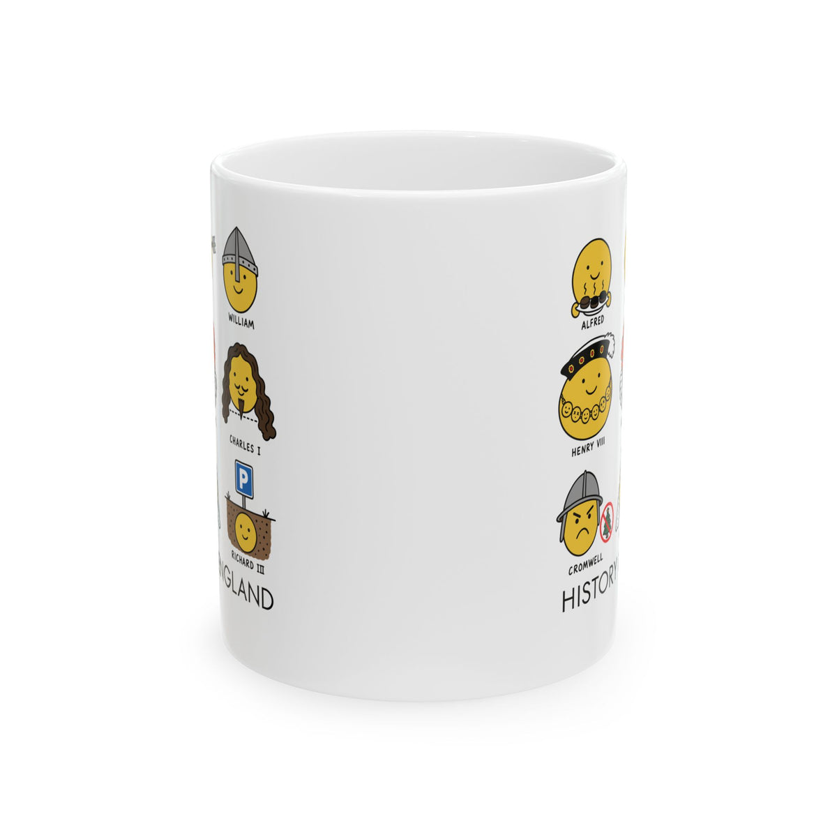 A Humorous History of England Grid Ceramic Mug, (11oz, 15oz)