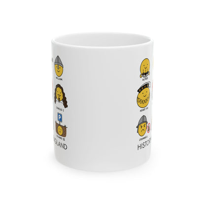 A Humorous History of England Grid Ceramic Mug, (11oz, 15oz)