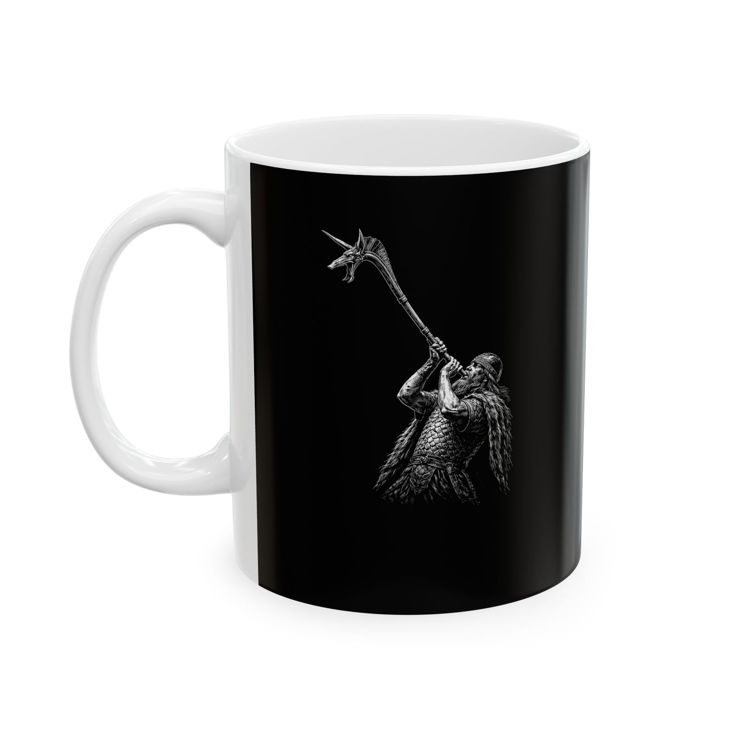 Celtic Warrior with Carnyx Ceramic Mug, (11oz, 15oz)
