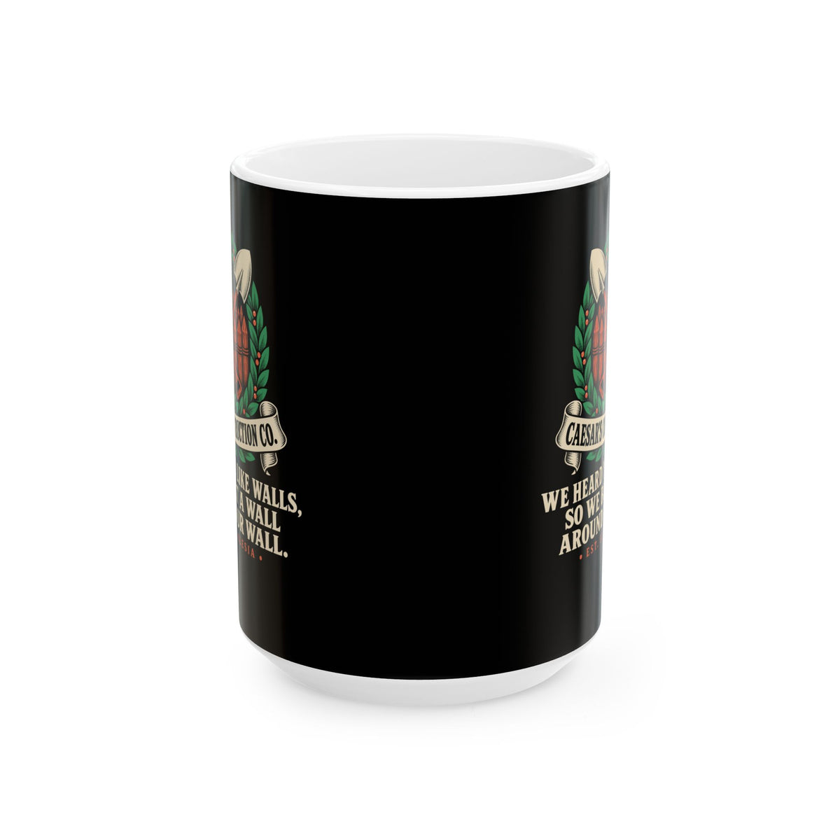 Caesar's Construction Co Crossed Shovels Ceramic Mug, (11oz, 15oz)