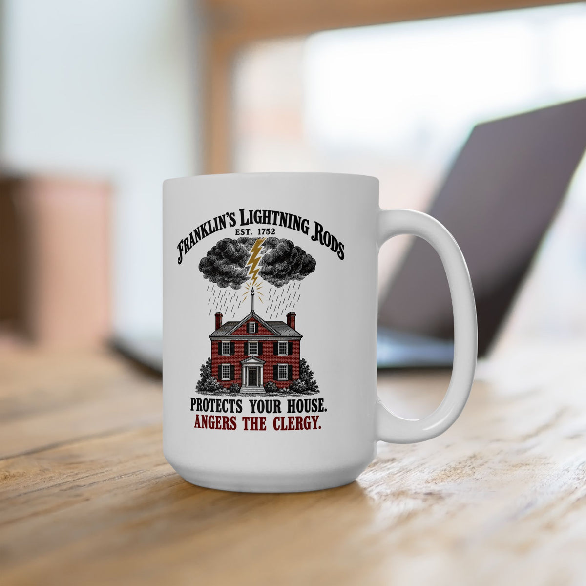 Franklin's Lightning Rods Ceramic Mug, (11oz, 15oz)