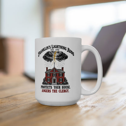 Franklin's Lightning Rods Ceramic Mug, (11oz, 15oz)