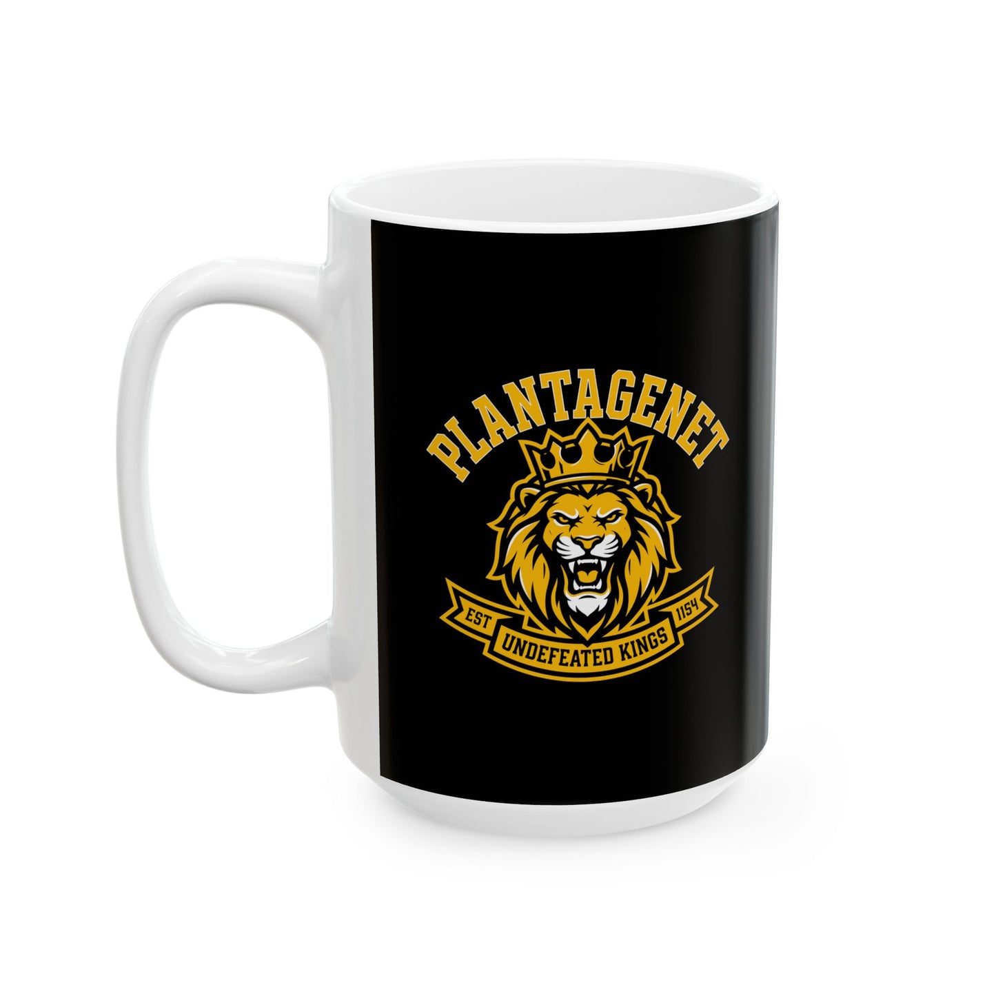Plantagenet Dynasty Undefeated Lion Ceramic Mug, (11oz, 15oz)