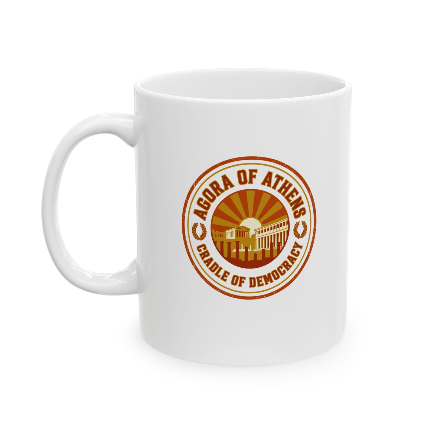Athens Agora Cradle of Democracy Ceramic Mug, (11oz, 15oz)