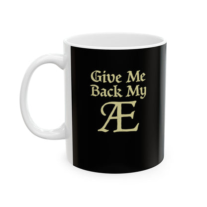 Old English Letter Ash Ceramic Mug, (11oz, 15oz)