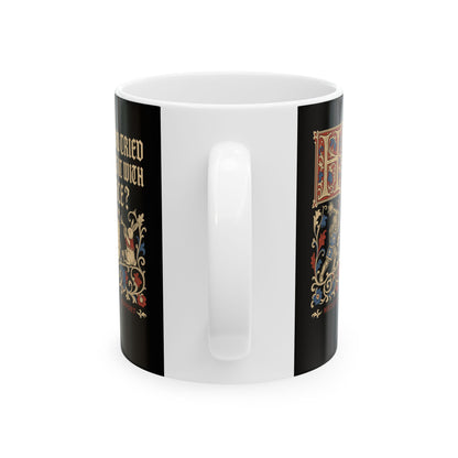 Medieval Technical Support Knight Snail Mace Ceramic Mug, (11oz, 15oz)
