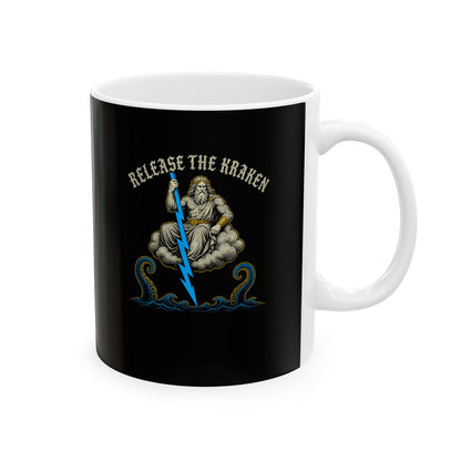 Zeus Release the Kraken Ceramic Mug, (11oz, 15oz)