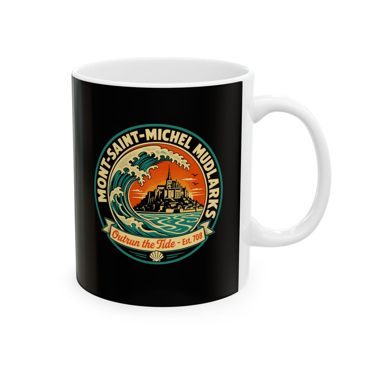 Mont Saint Michel Mudlarks Ceramic Mug, (11oz, 15oz)