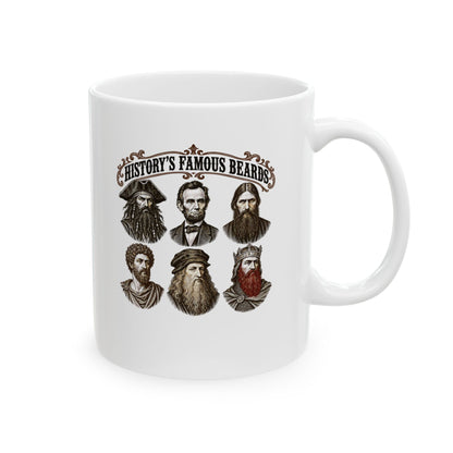History's Famous Beards Engraving Ceramic Mug, (11oz, 15oz)