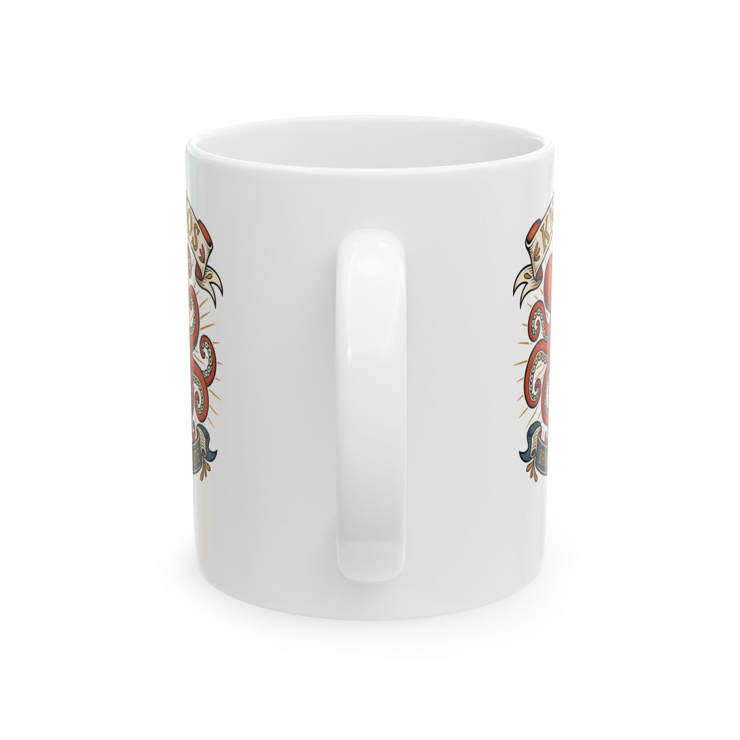 Knossos Bronze Age Crete Octopus Ceramic Mug, (11oz, 15oz)