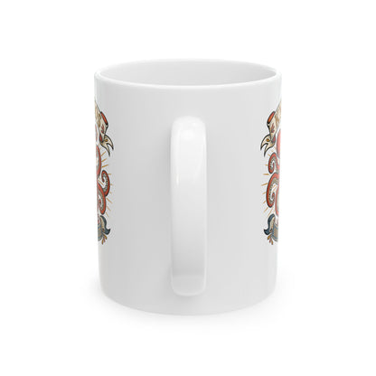 Knossos Bronze Age Crete Octopus Ceramic Mug, (11oz, 15oz)