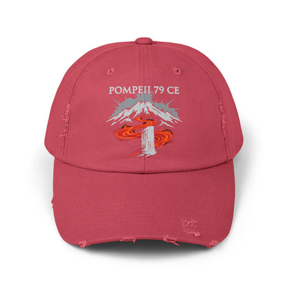 Pompeii 79 CE Vesuvius Unisex Distressed Cap
