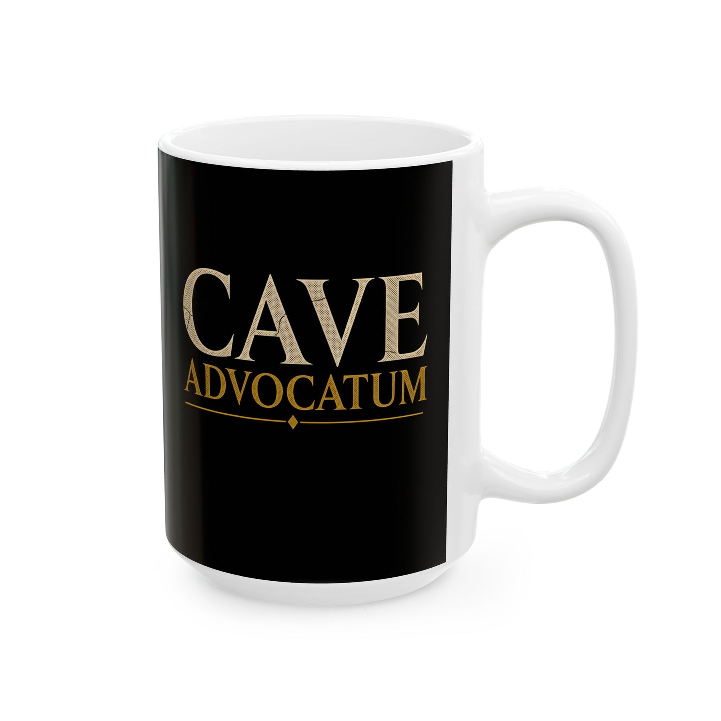 Carved Style Cave Advocatum Beware the Lawyer Ceramic Mug, (11oz, 15oz)
