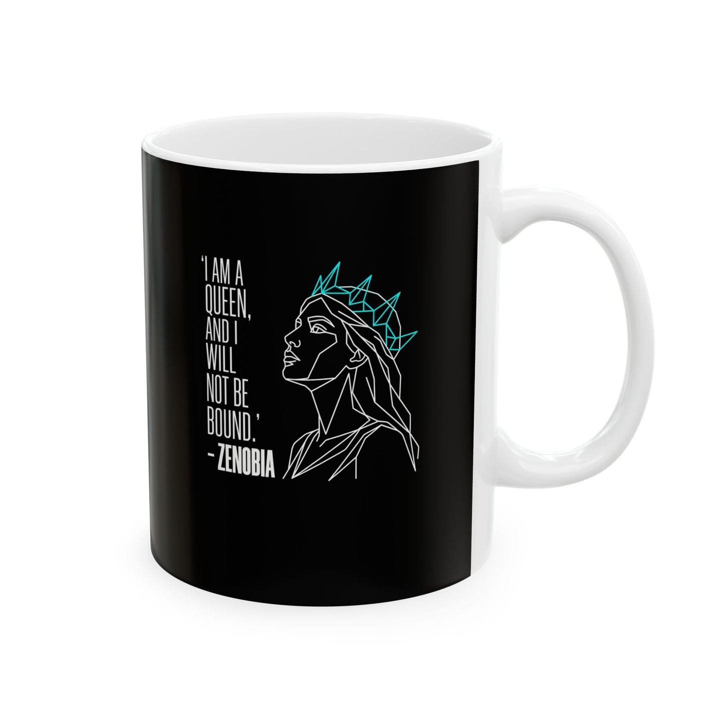 Line Art Queen Zenobia of Palmyra Ceramic Mug, (11oz, 15oz)