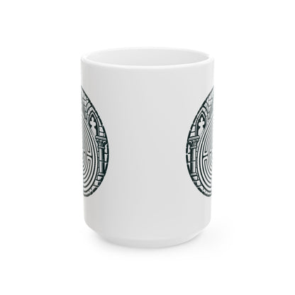 Chartres Cathedral Labyrinth Ceramic Mug, (11oz, 15oz)