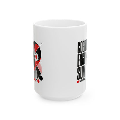 Cogito Ergo Sum Swiss Typography Ceramic Mug, (11oz, 15oz)