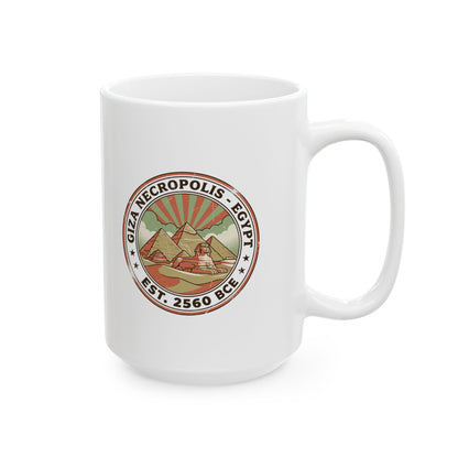 Giza Pyramids Necropolis Ceramic Mug, (11oz, 15oz)