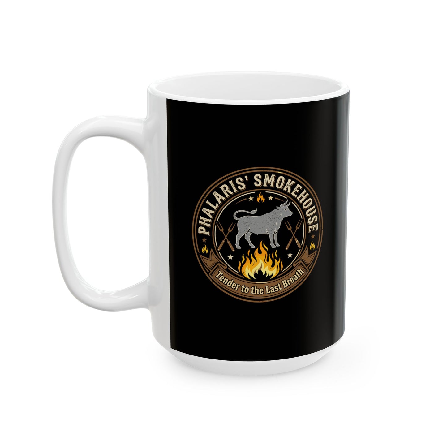 Phalaris Smokehouse Brazen Bull Ceramic Mug, (11oz, 15oz)