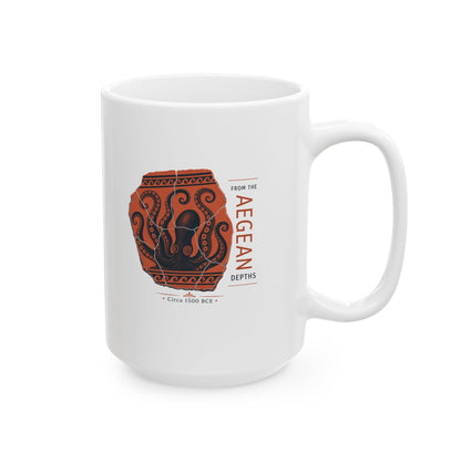 Minoan Octopus Pottery Sherd Ceramic Mug, (11oz, 15oz)