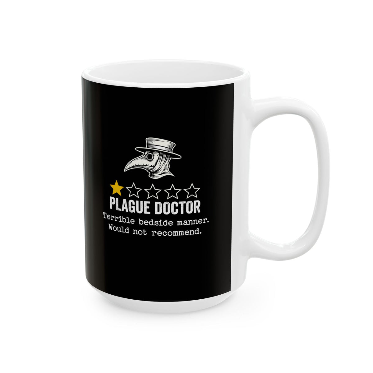 Plague Doctor Bad Review Ceramic Mug, (11oz, 15oz)