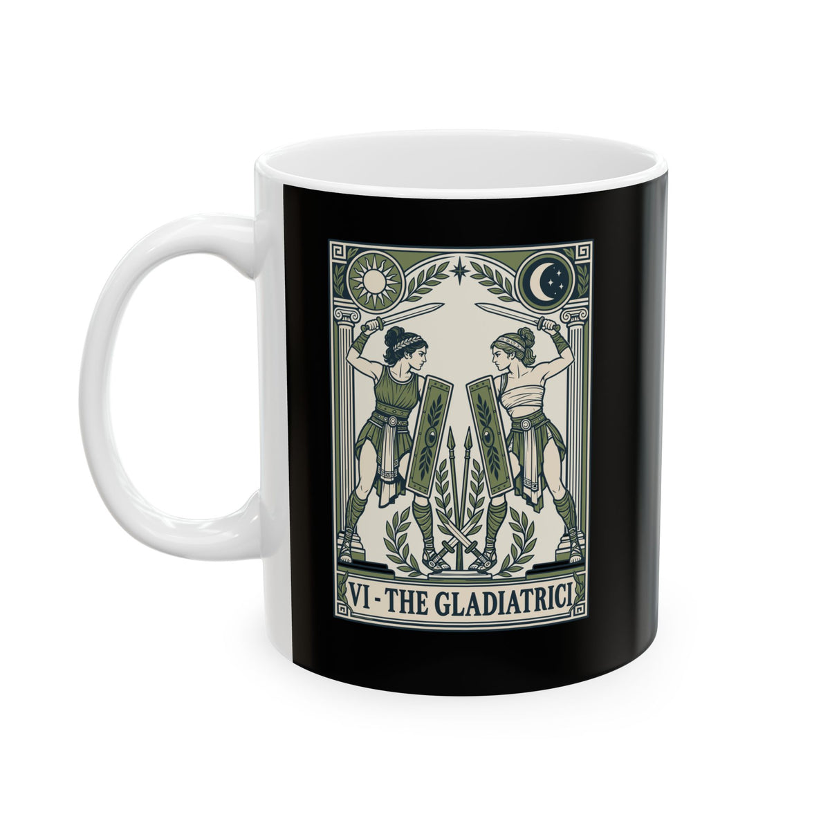 The Gladiatrici Tarot Ceramic Mug, (11oz, 15oz)