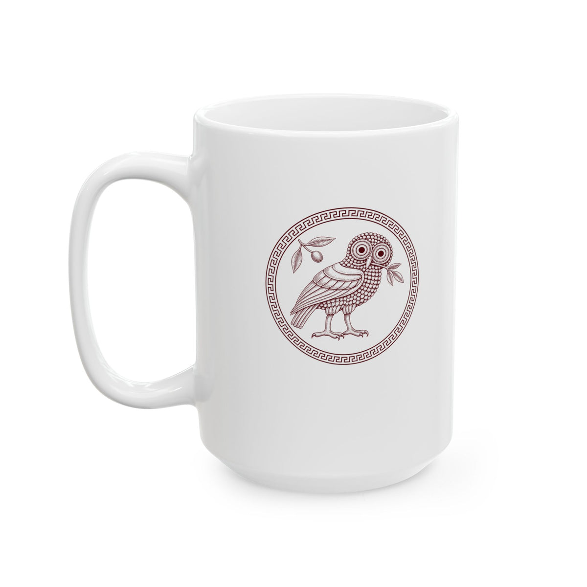 Ancient Athens Owl Wisdom Ceramic Mug, (11oz, 15oz)