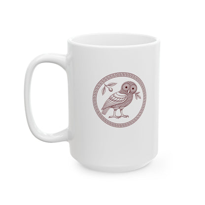 Ancient Athens Owl Wisdom Ceramic Mug, (11oz, 15oz)