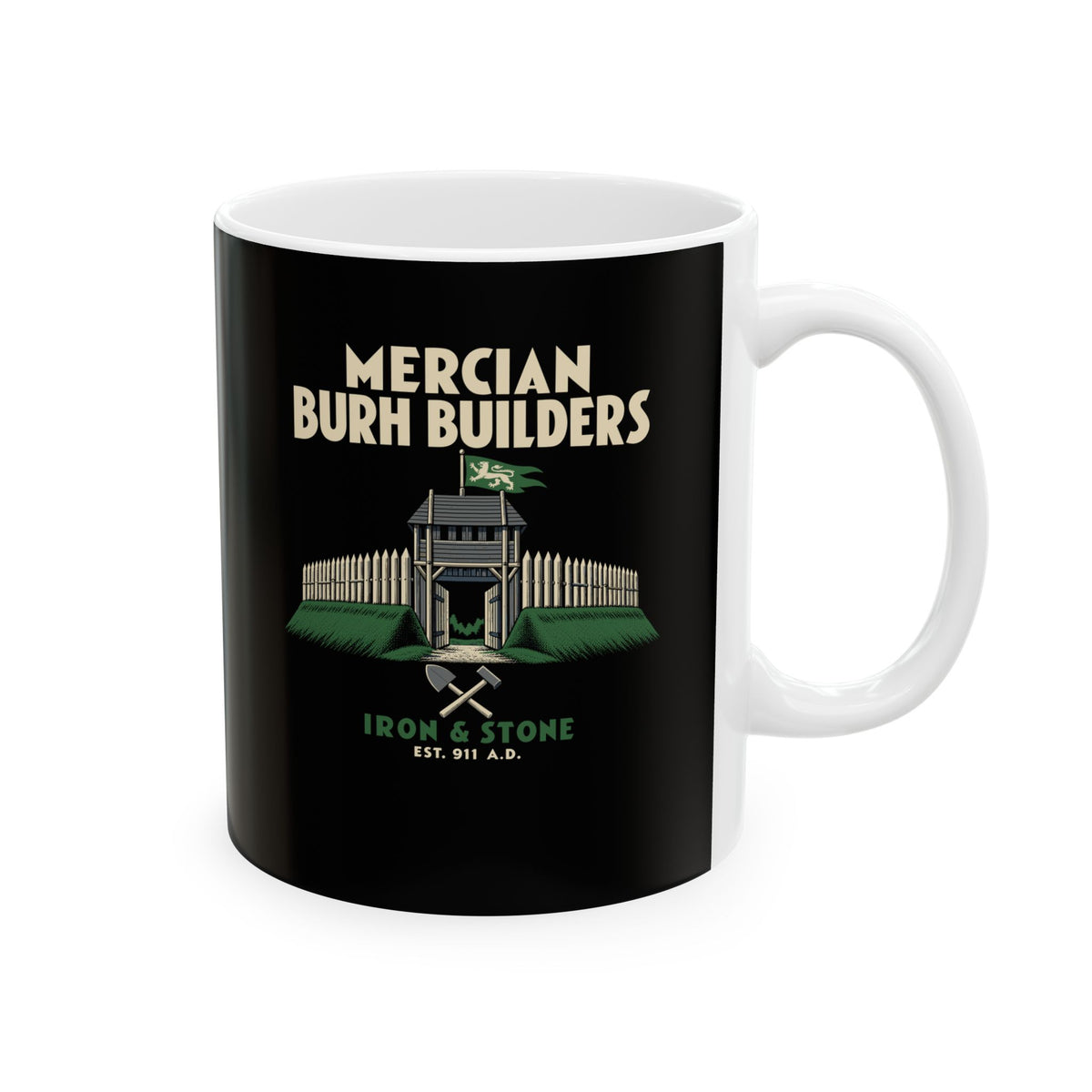 Mercian Burh Builders Iron and Stone Ceramic Mug, (11oz, 15oz)
