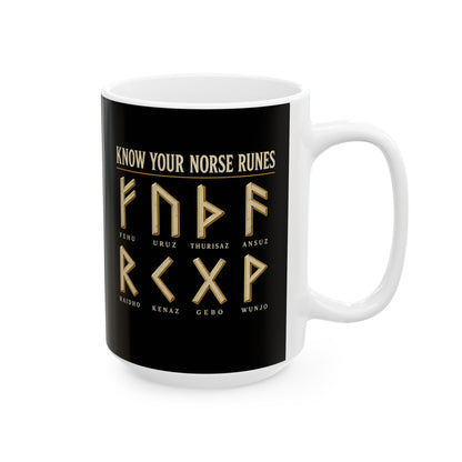 Know Your Norse Runes Ceramic Mug, (11oz, 15oz)