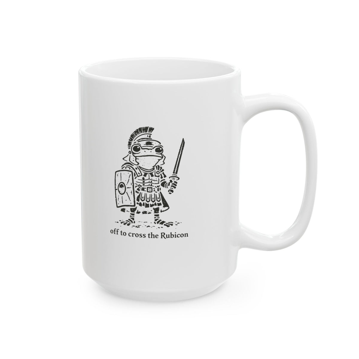 Centurian Frog Off to Cross the Rubicon Ceramic Mug, (11oz, 15oz)