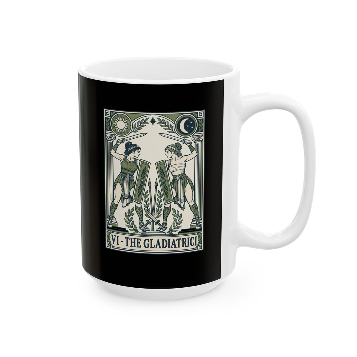 The Gladiatrici Tarot Ceramic Mug, (11oz, 15oz)