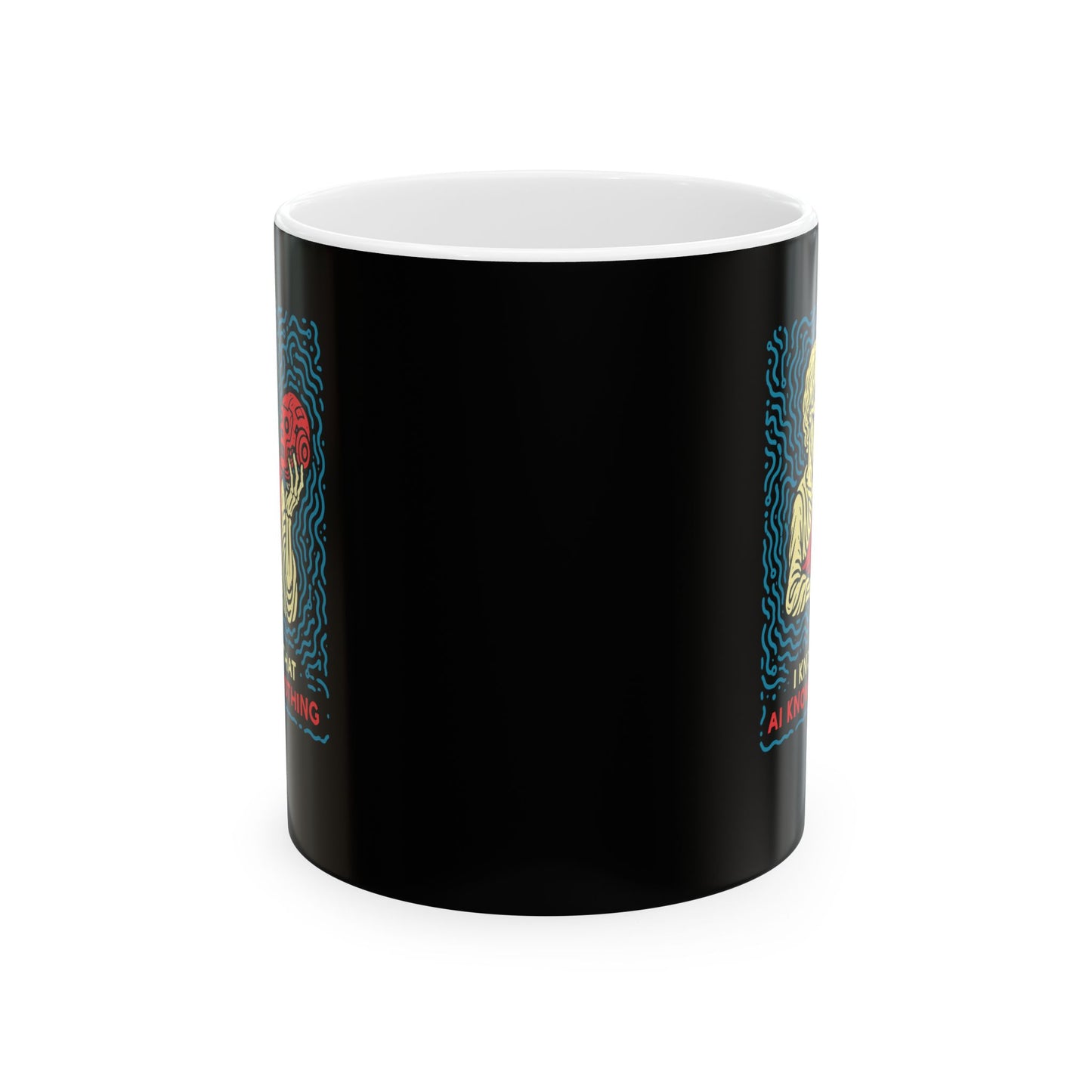 Socrates AI Knows Nothing Ceramic Mug, (11oz, 15oz)