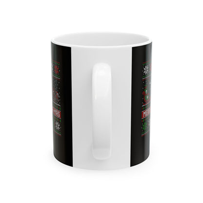 Merry Plaguemas Ugly Sweater Style Ceramic Mug, (11oz, 15oz)