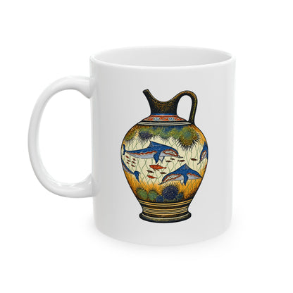 Minoan Dolphin Vase Ceramic Mug, (11oz, 15oz)