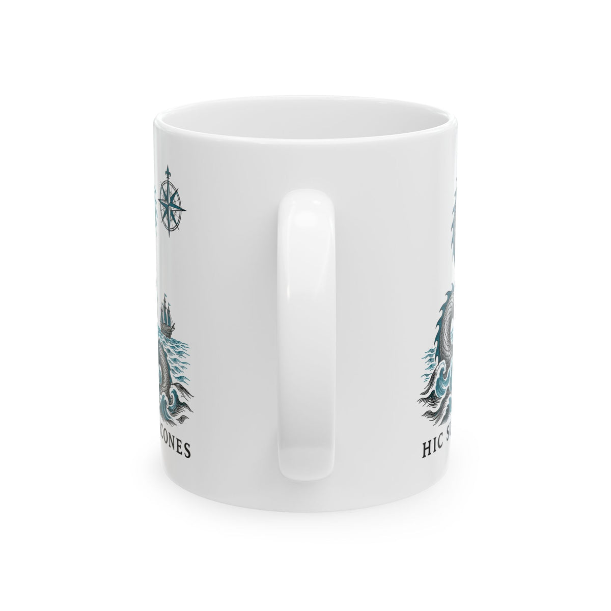 Hic Sunt Dracones Sea Serpent Ceramic Mug, (11oz, 15oz)
