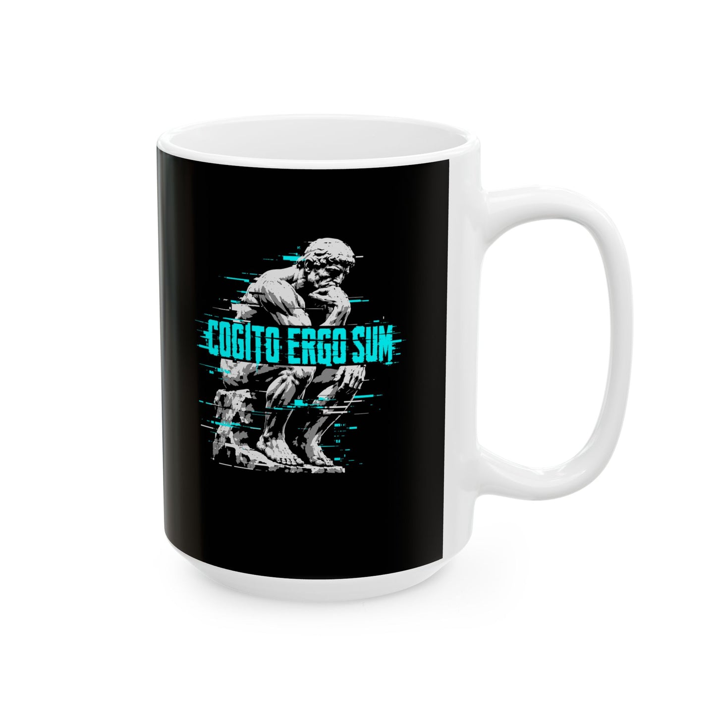 Cogito Ergo Sum Thinker Streetwear Style Ceramic Mug, (11oz, 15oz)