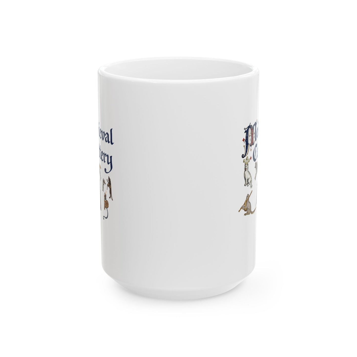 Medieval Cattery Cat Marginalia Ceramic Mug, (11oz, 15oz)