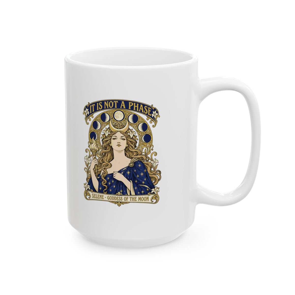 It's Not A Phase Selene Mucha Ceramic Mug, (11oz, 15oz)