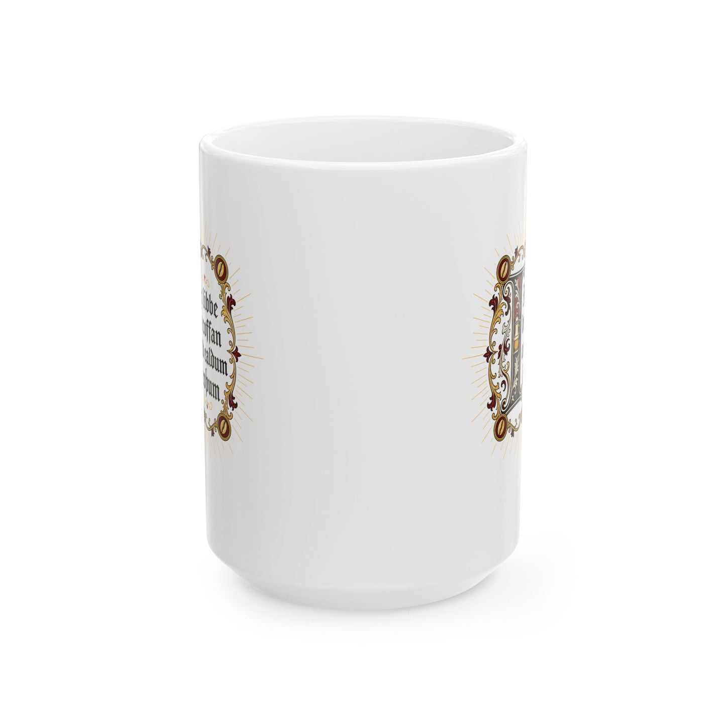 I Live on Coffee Poetry Old English Ceramic Mug, (11oz, 15oz)