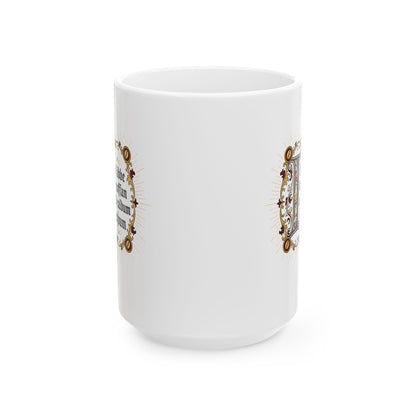I Live on Coffee Poetry Old English Ceramic Mug, (11oz, 15oz)