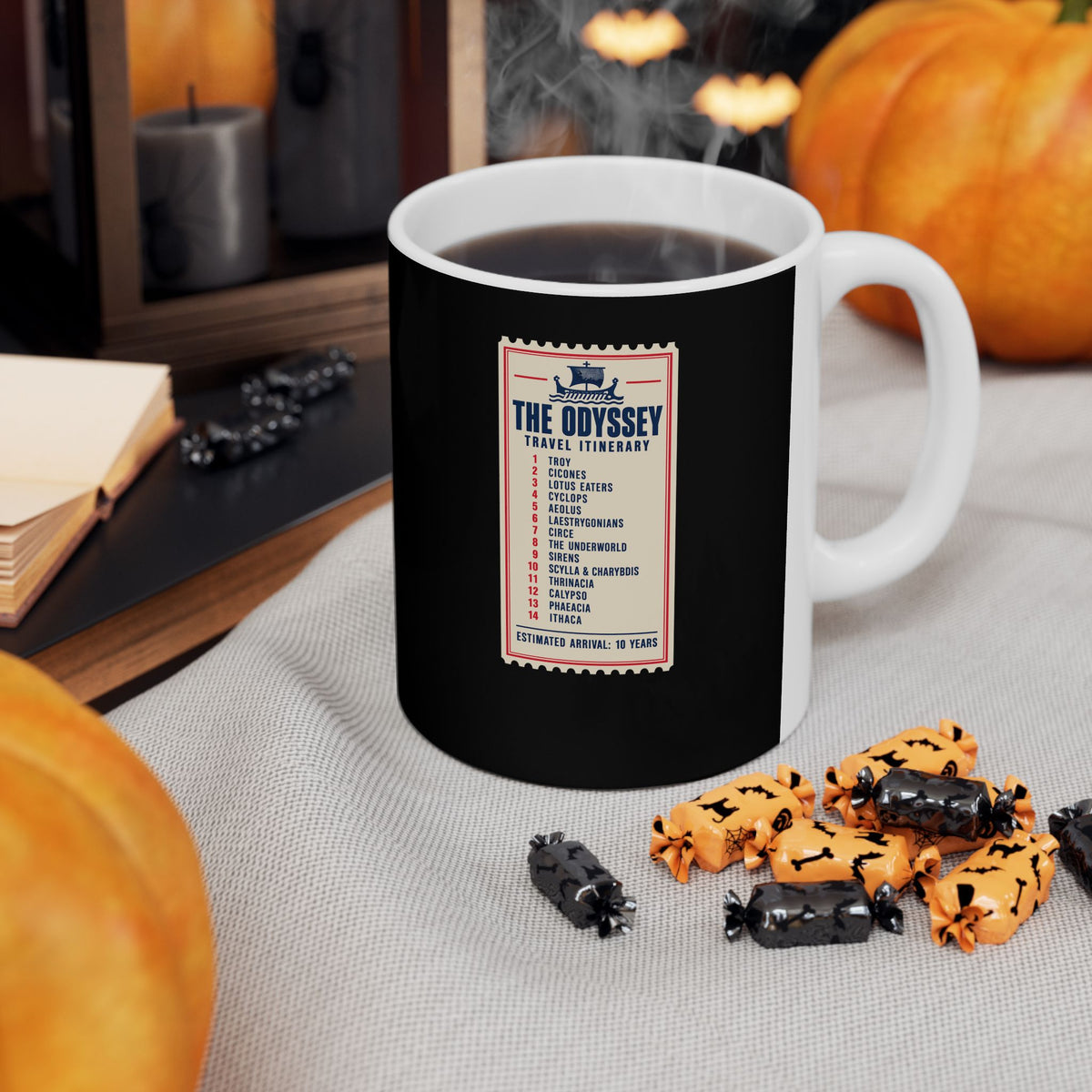 Odyssey Travel Itinerary Ceramic Mug, (11oz, 15oz)