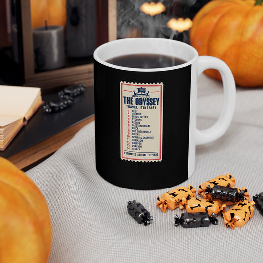 Odyssey Travel Itinerary Ceramic Mug, (11oz, 15oz)
