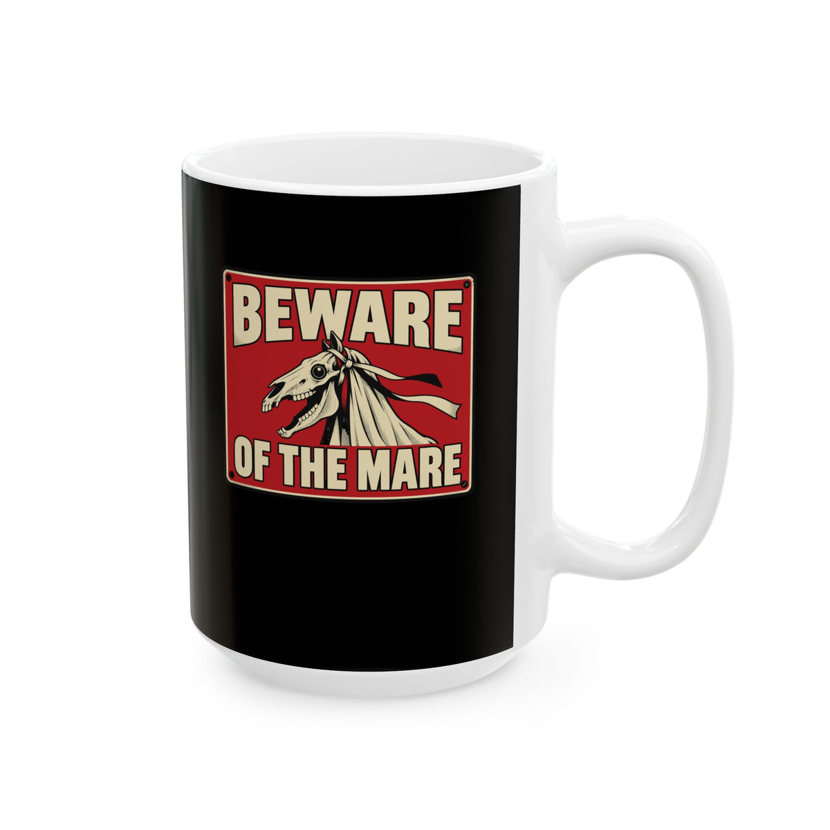 Beware of the Mare Mari Lwyd Ceramic Mug, (11oz, 15oz)