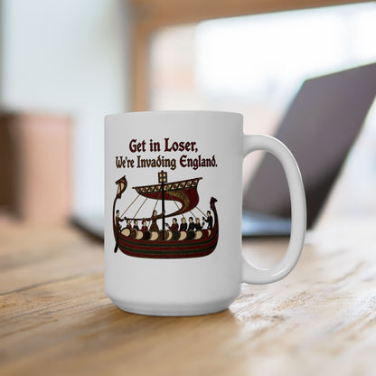 Get in Loser Norman Conquest Tapestry Ceramic Mug, (11oz, 15oz)
