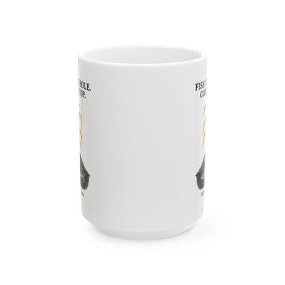 Fish in the Hole Corn on Top Ceramic Mug, (11oz, 15oz)