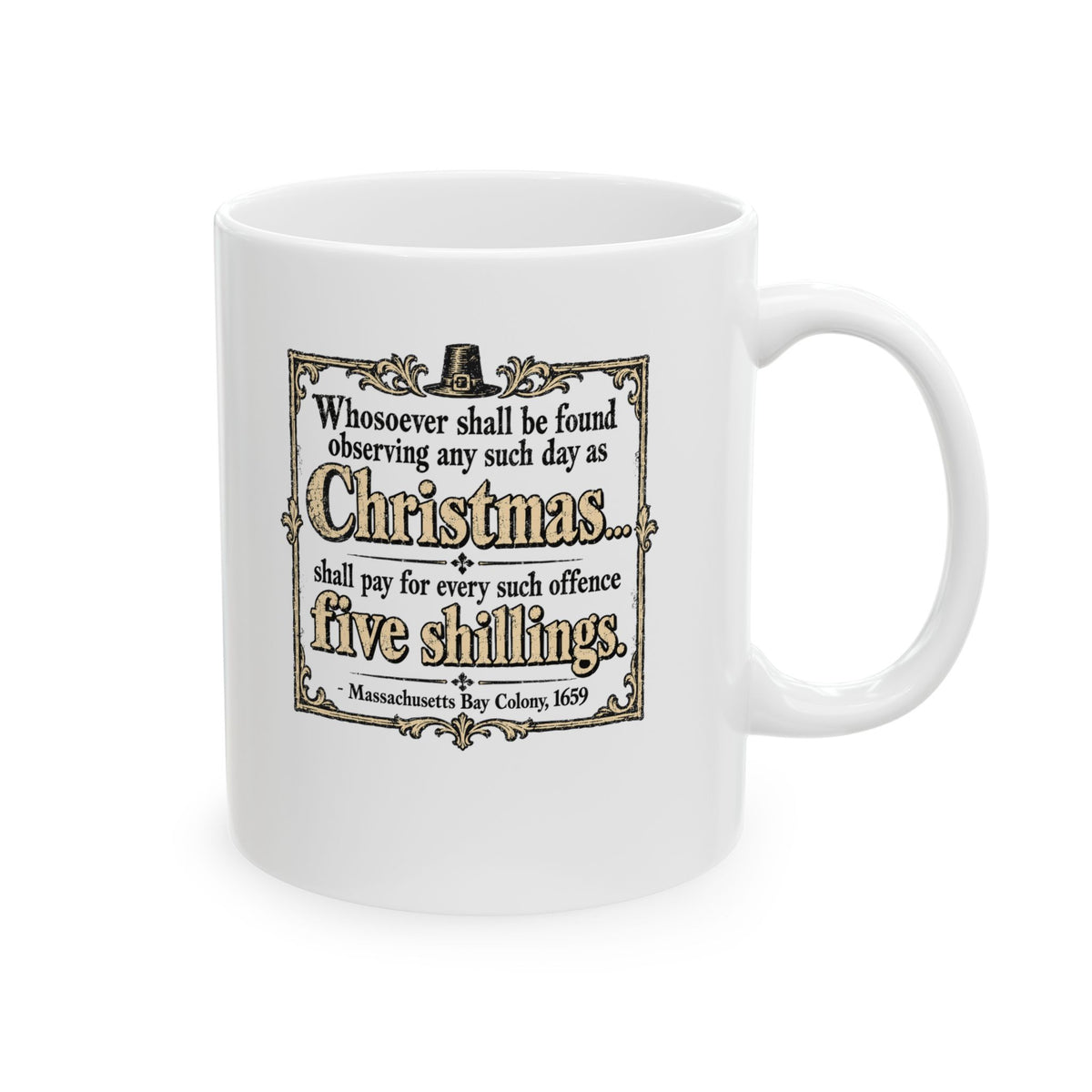 Christmas Banned in Massachusetts Bay Colony Ceramic Mug, (11oz, 15oz)