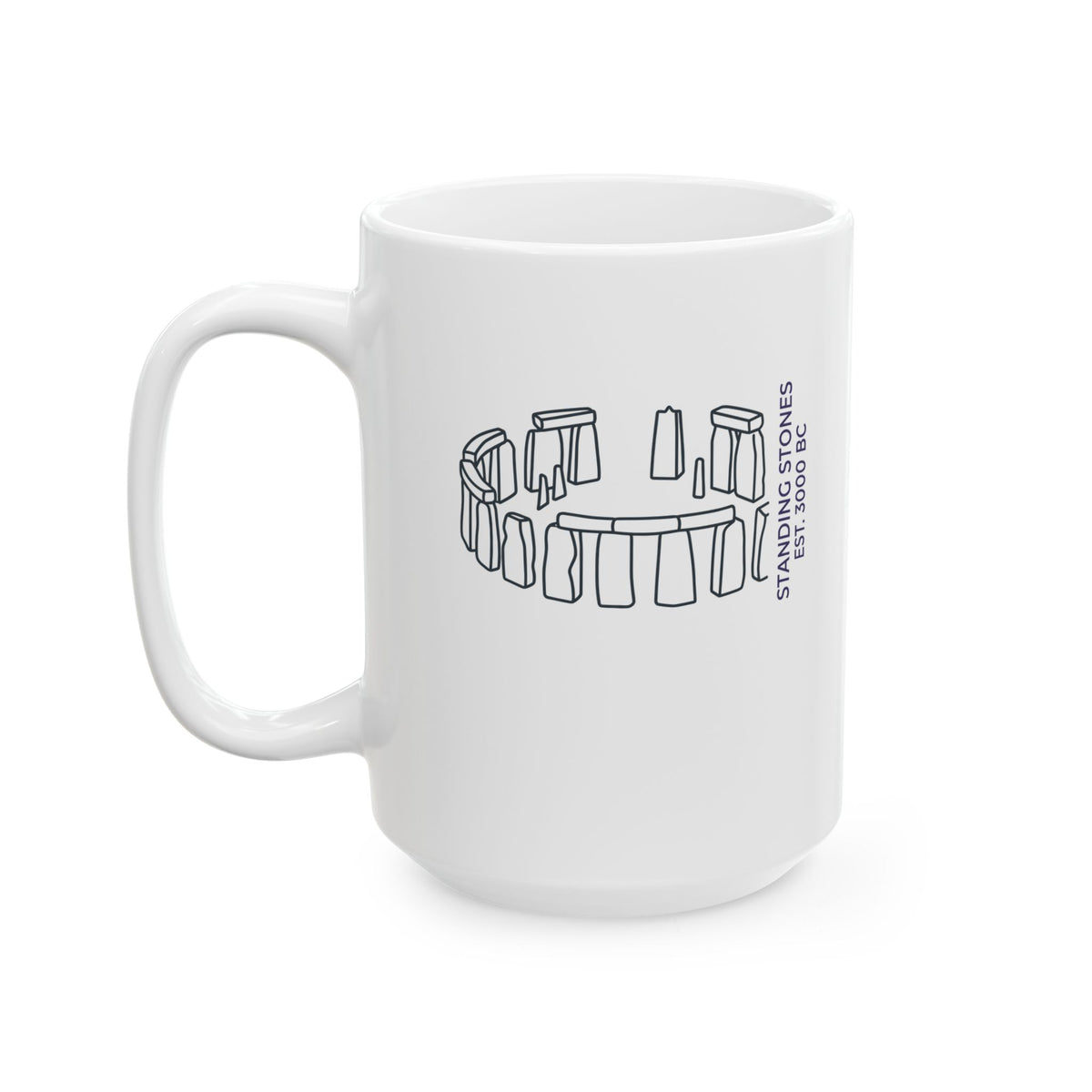 Minimalist Stone Henge Ceramic Mug, (11oz, 15oz)