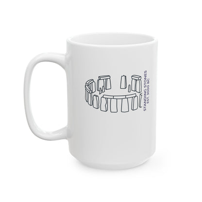 Minimalist Stone Henge Ceramic Mug, (11oz, 15oz)