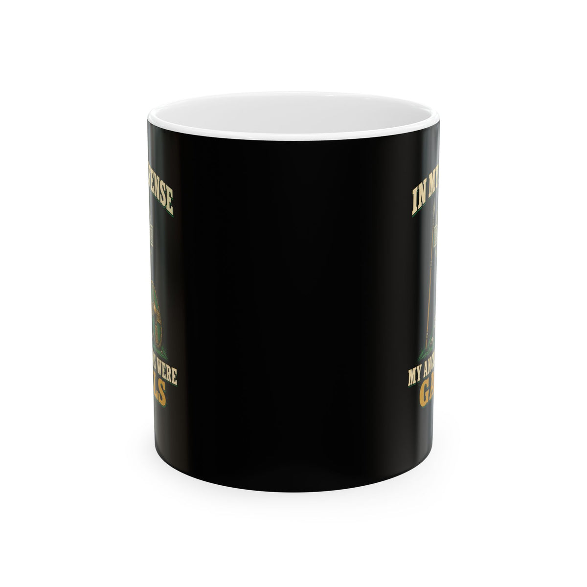 In My Defense Ancestors Were Gaels w/Cross Ceramic Mug, (11oz, 15oz)
