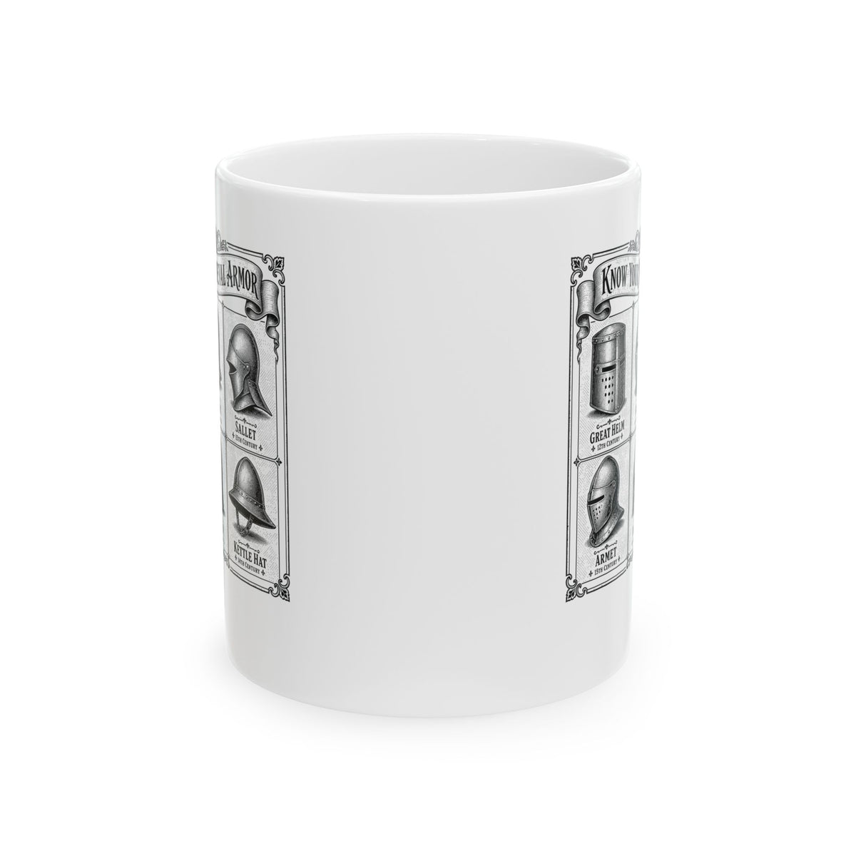 Medieval Armor Helmets Ceramic Mug, (11oz, 15oz)